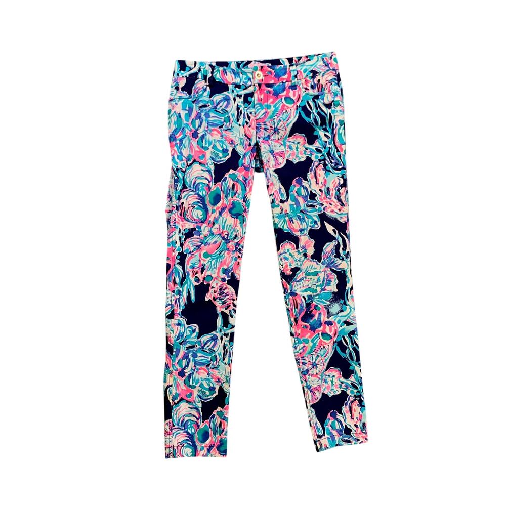 Lilly Pulitzer Pants Womens 4 Callahan Slim Ankle Low Rise Zip Fly Stretch